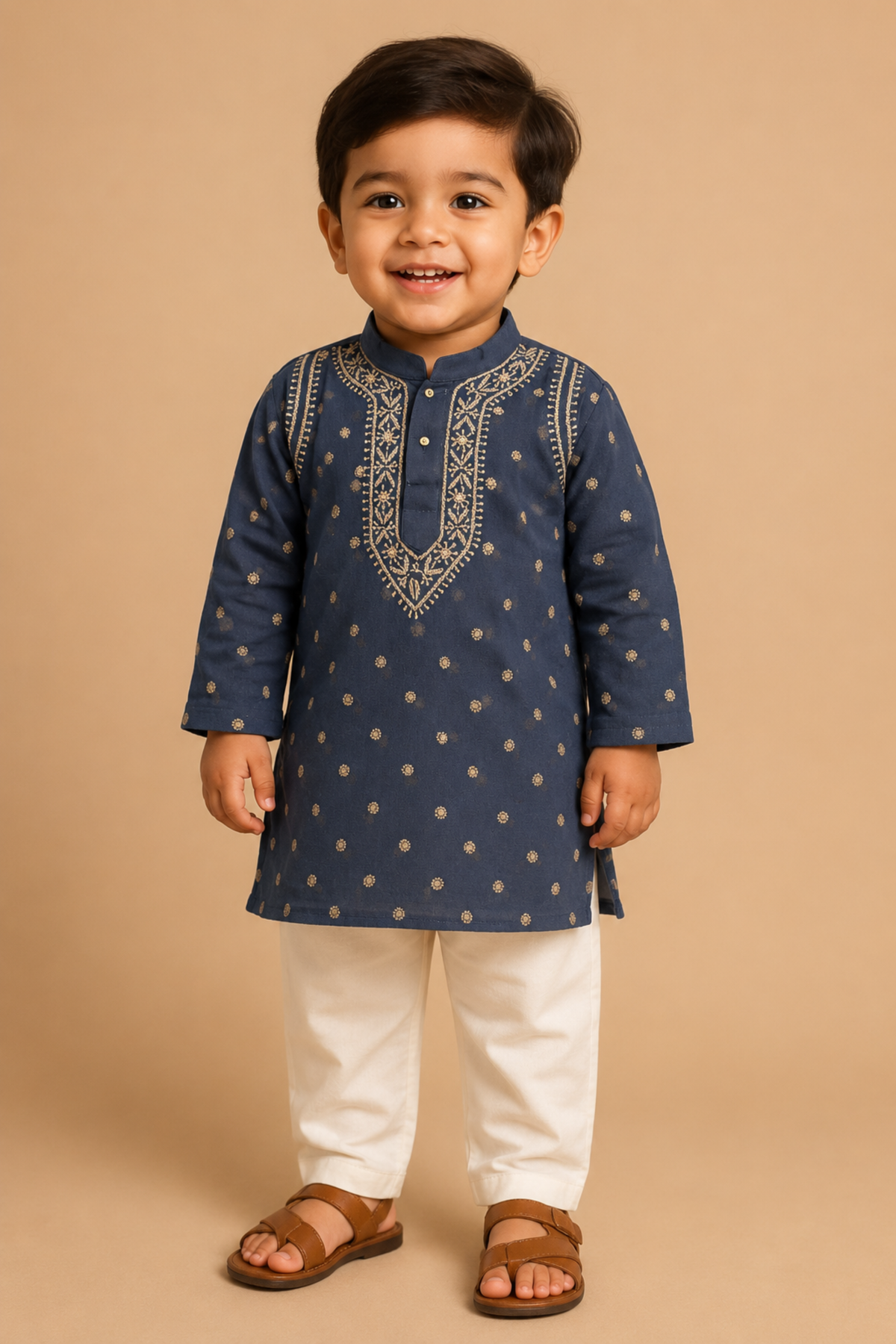 Arsh Handcrafted Boys Kurta Pajama Chikankari Set