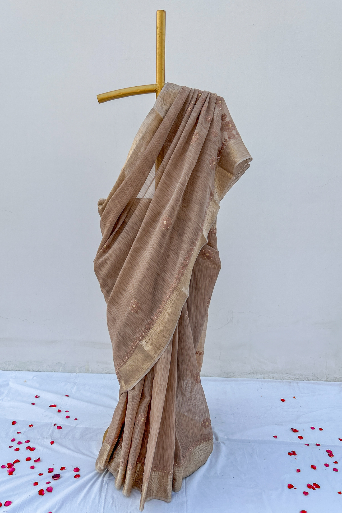 Arsh Hand Embroidered Banarasi Tissue Chikan Saree