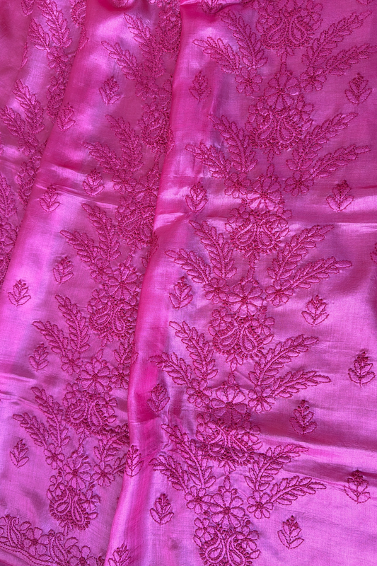 Arsh Hand Crafted Pure Silk Chikankari Saree