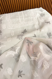 Arsh Handcrafted Grey Cotton Unstitched Daraj Chikankari 3pc Suit Set