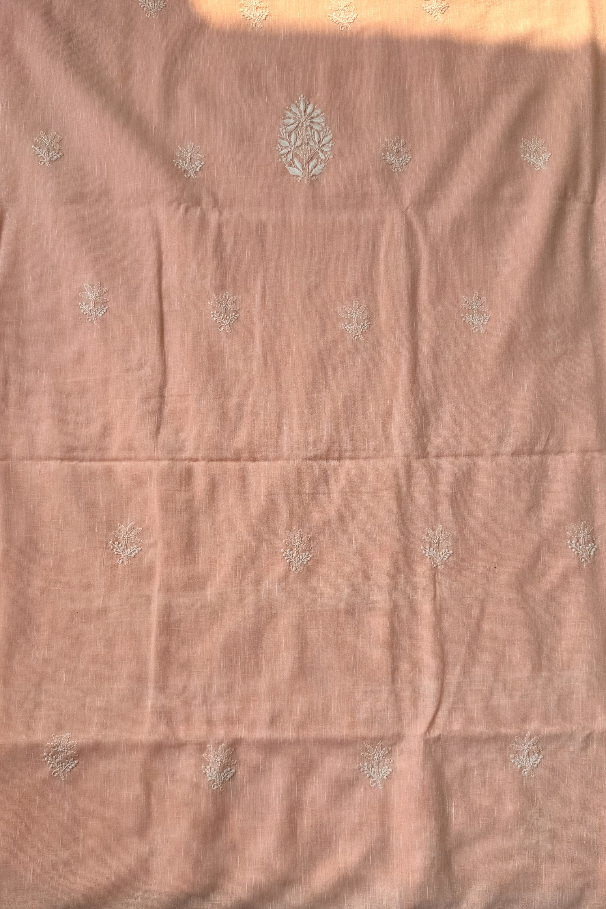 Arsh Handcrafted Cotton Linen Unstitched Chikankari 3pc Suit Set - arshchikan