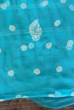 Arsh Hand Embroidered Aqua Blue Chikankari Unstitched Suit Set - arshchikan