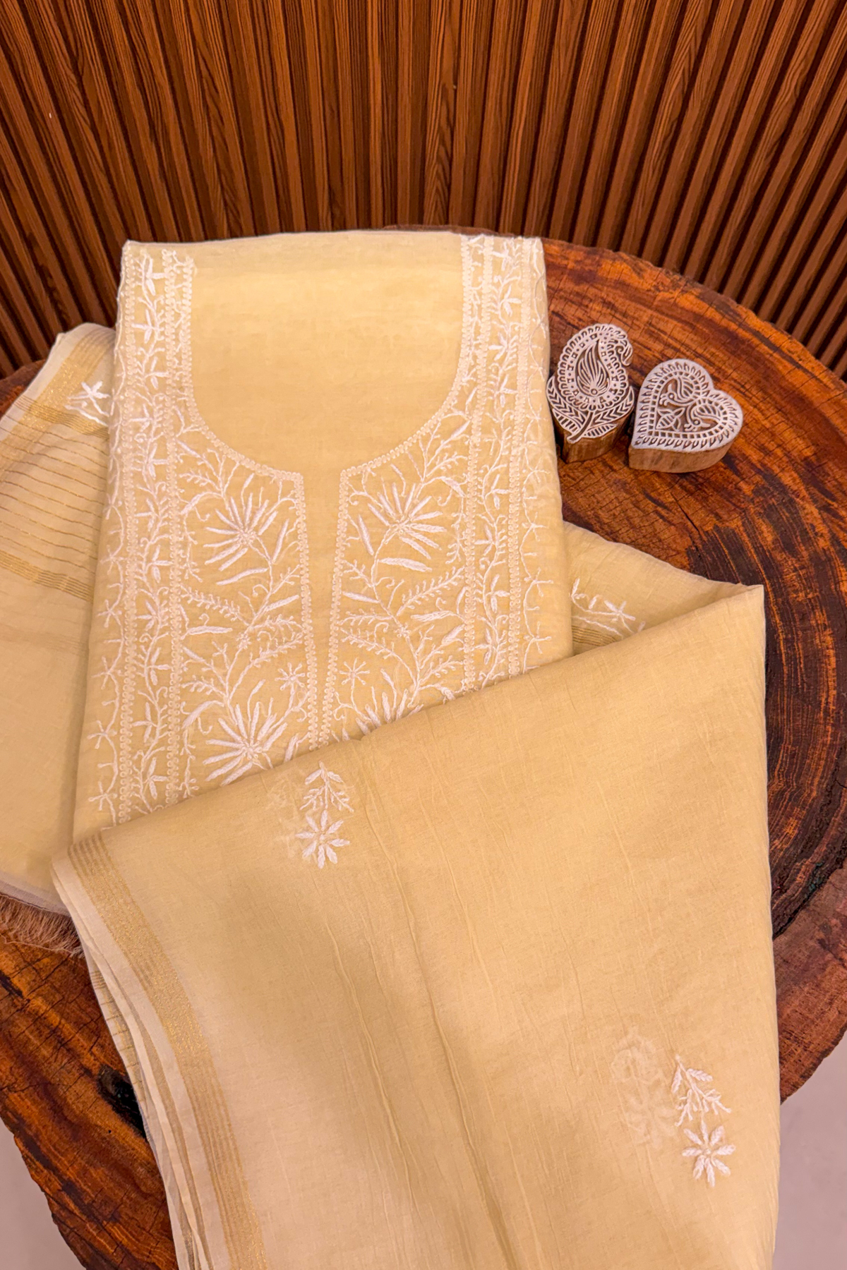 Arsh Handmade Pure Mul Chanderi Kurta and Dupatta set