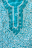 Arsh Hand Embroidered Aqua Blue Chikankari Unstitched Suit Set - arshchikan