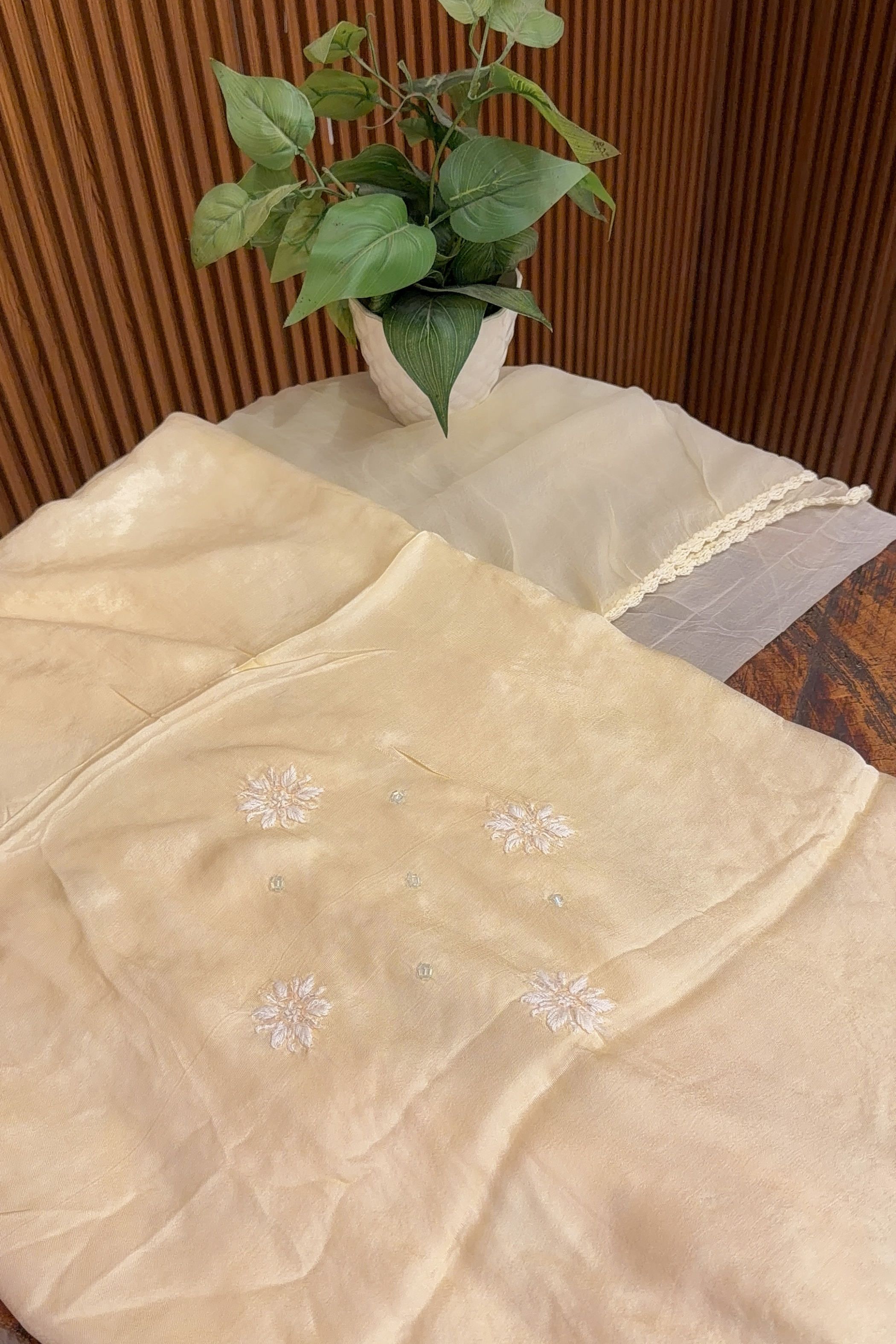 Arsh Handcrafted Modal Satin Unstitched Chikankari Suit Set - arshchikan
