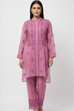 Arsh Handmade Pure Chanderi Chikankari Semi Stiched Coord Set