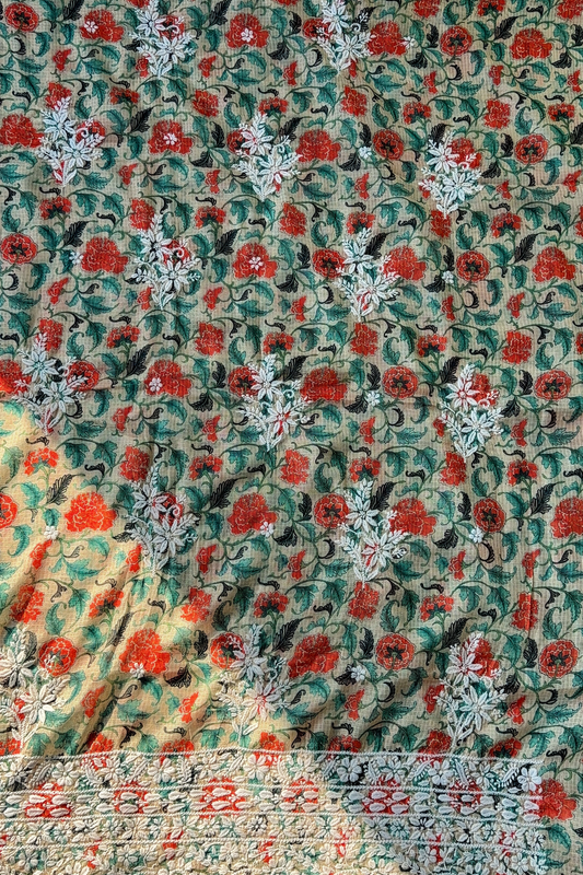 Arsh Handmade Printed Kota Doria Kurti and Dupatta Set - arshchikan