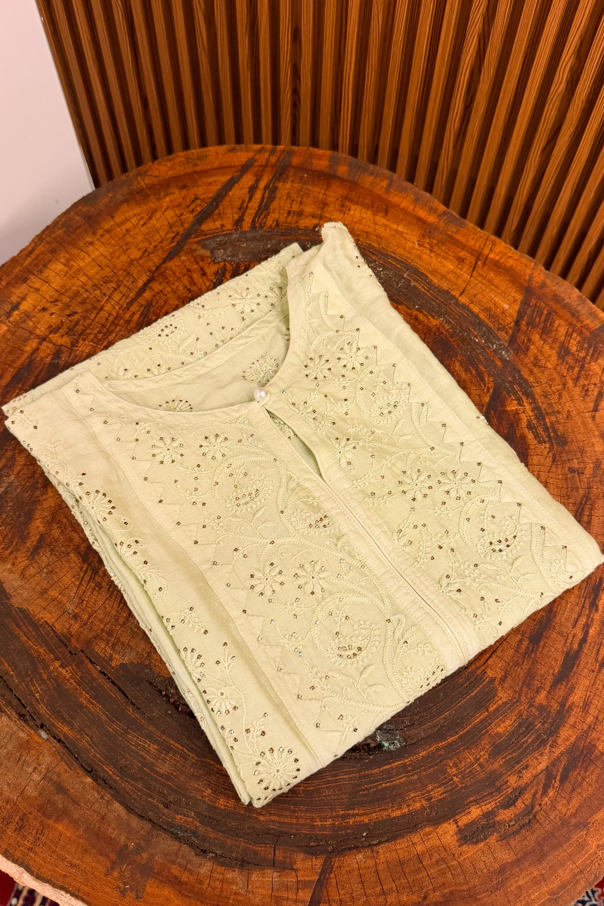 Arsh Handcrafted Pure Chanderi Silk Semi Stiched Kurti Pc