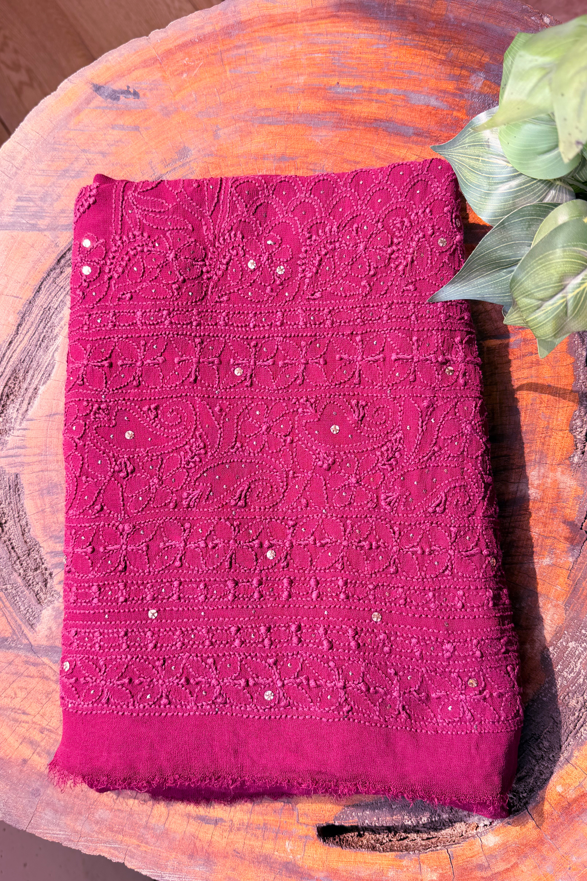 Arsh Handcrafted Pure Viscose Georgette Unstitched Chikankari Kurti Piece