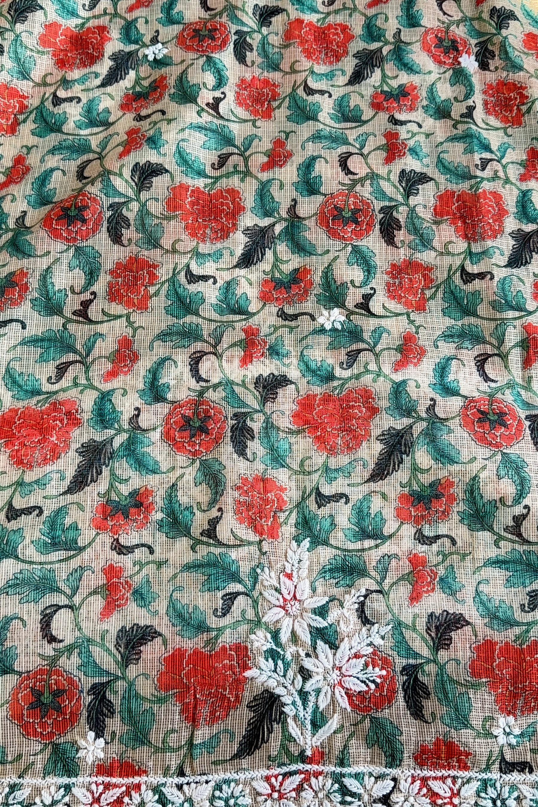 Arsh Handmade Printed Kota Doria Kurti and Dupatta Set - arshchikan