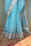 Arsh Hand Embroidered Chikankari Banaras Kota Silk Saree