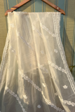 Arsh Handcrafted Pure Organza Chikankari Dupatta
