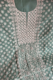 Arsh Hand embroidered Cotton Unstitched Chikankari Zardozi 3pc Suit