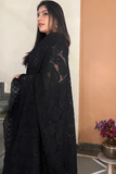 Arsh Handcrafted Georgette All Over Chikan Black Embroidered Saree