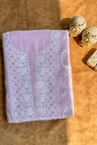 Arsh Handcrafted Mul Chanderi Unstitched Chikankari Kurti and Dupatta set