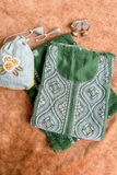 Arsh Handcrafted Chanderi Silk Kurti and Dupatta Semi Stitched Chikankari Set