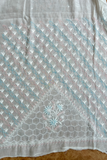 Arsh Handcrafted Mul Chanderi Unstitched Chikankari Kurti and Dupatta set