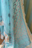 Arsh Hand Embroidered Chikankari Banaras Kota Silk Saree