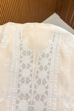 Arsh Handmade Mul Chanderi Unstitched Chikankari Kurti and Dupatta set