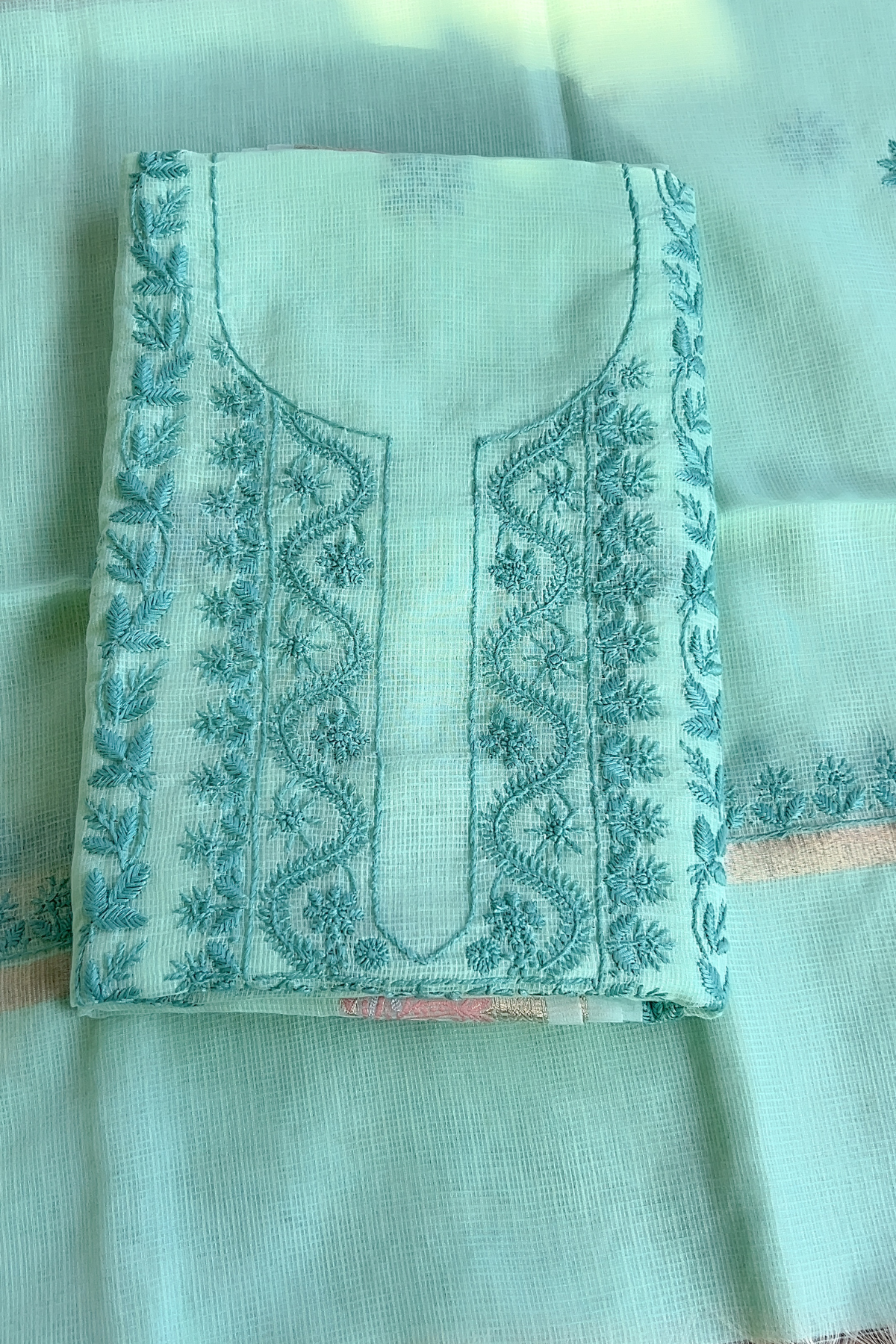 Arsh Handmade Banarasi Kota Doria Kurti and Dupatta Set