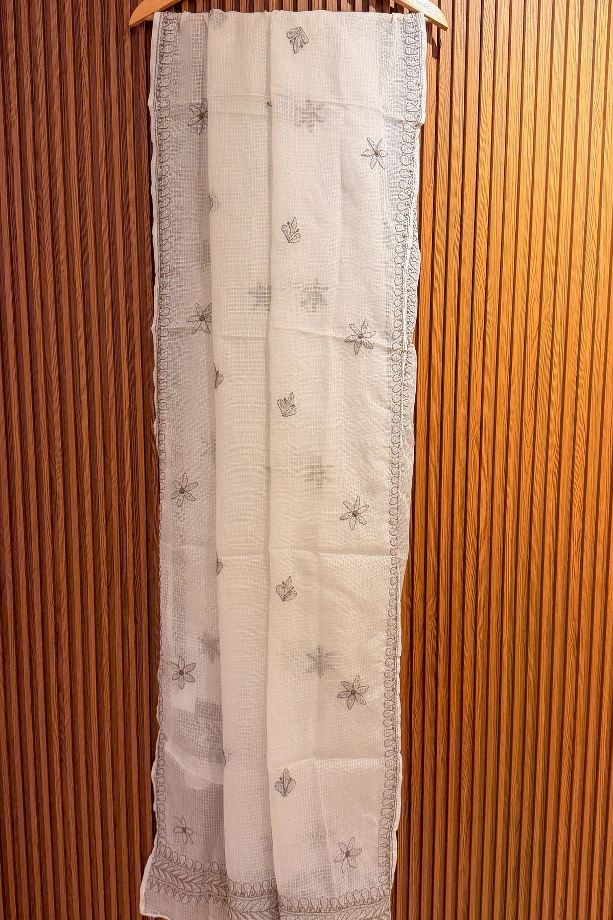 Arsh Handcrafted Chikankari Pure Kota Doria Dupatta - arshchikan