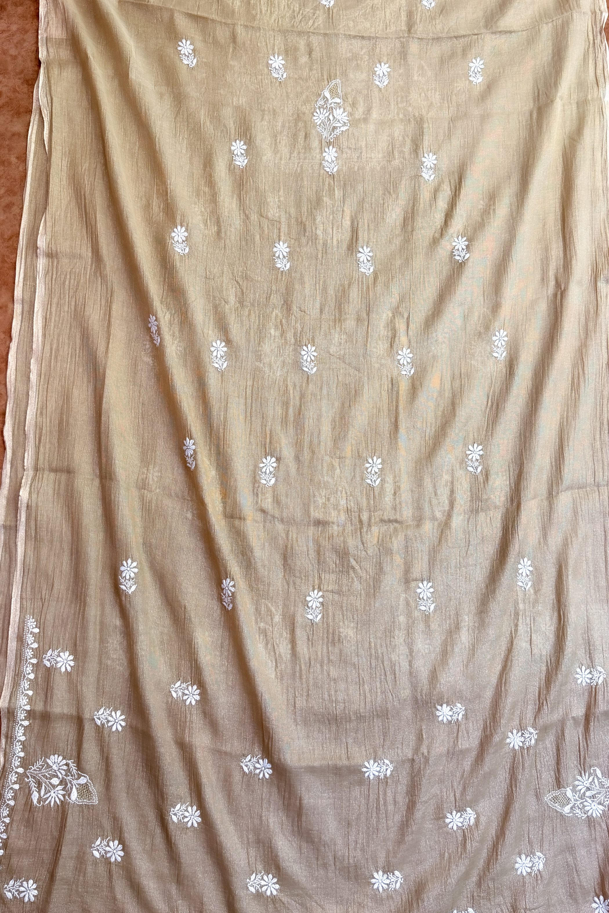 Arsh Handcrafted Tissue Chanderi Kurti and Dupatta Set - arshchikan
