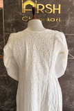 Arsh Handcrafted Pure Cotton White Chikan Angarkha - arshchikan