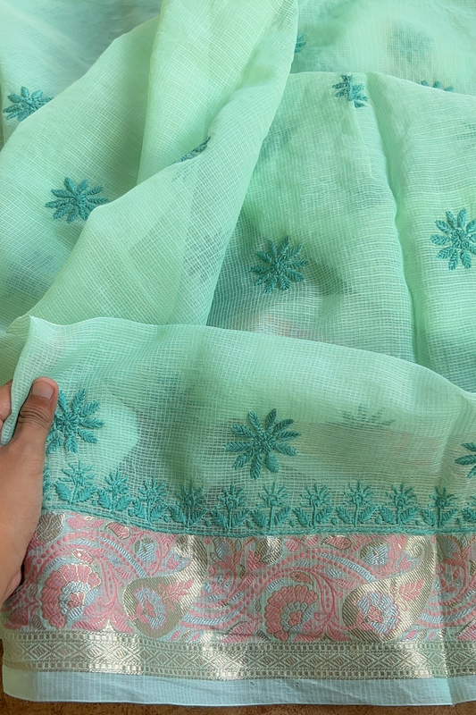 Arsh Handmade Banarasi Kota Doria Kurti and Dupatta Set