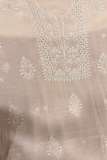 Arsh Handmade Mul Chanderi Unstitched Chikankari Kurti and Dupatta set