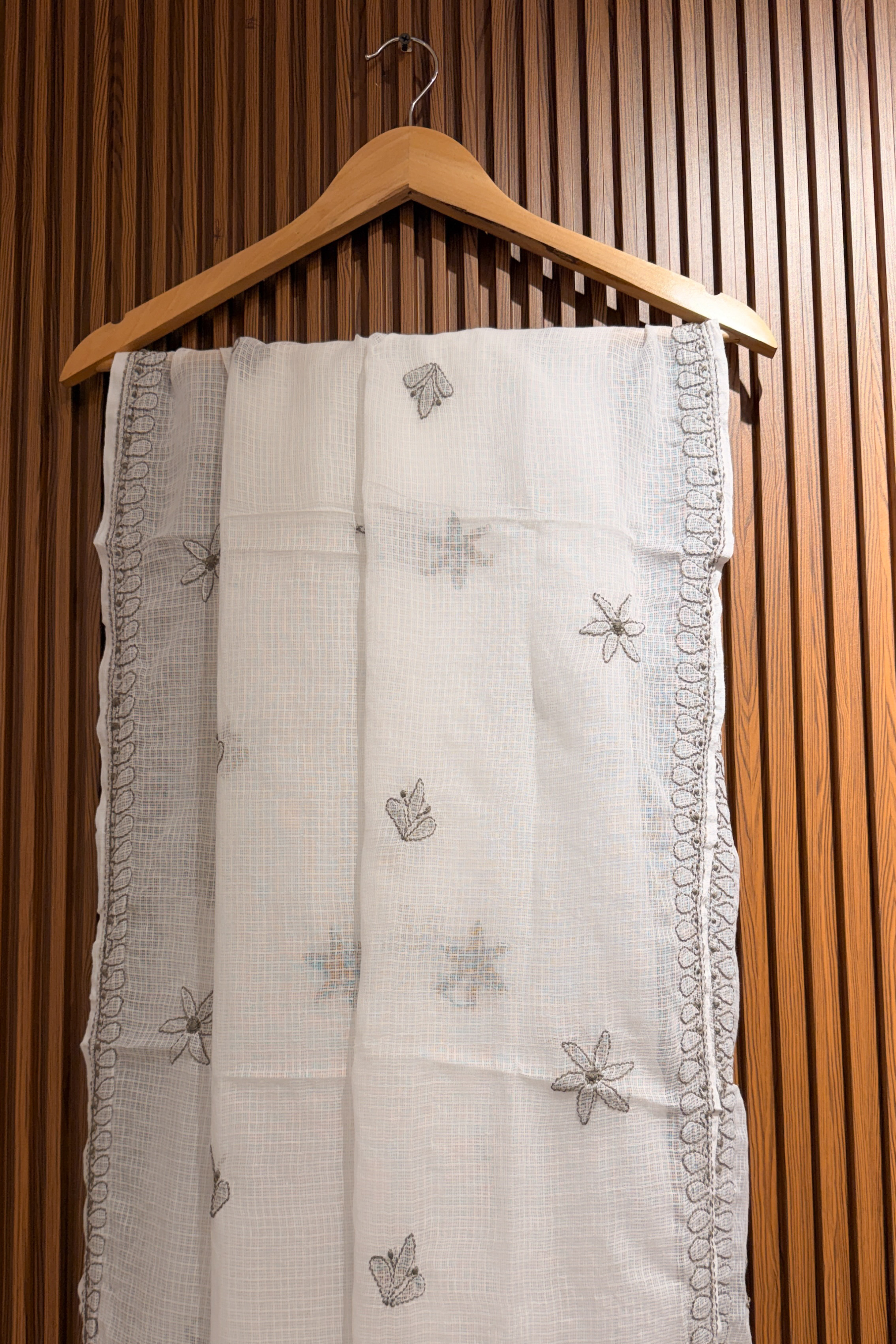 Arsh Handcrafted Chikankari Pure Kota Doria Dupatta - arshchikan