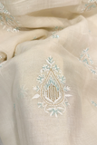 Arsh Handmade Mul Chanderi Unstitched Chikankari Kurti and Dupatta set