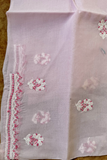 Arsh Handcrafted Onion Pink Cotton Unstitched Chikankari 3pc Suit Set - arshchikan