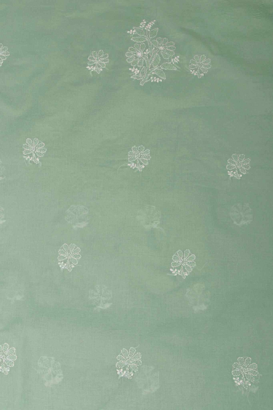 Arsh Handcrafted Forest Green Cotton Unstitched Chikankari 3pc Suit