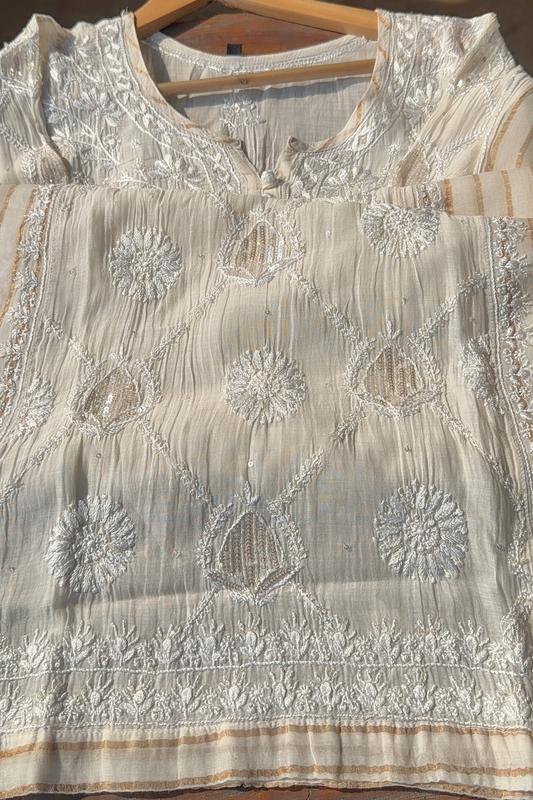 Arsh Crafted Mul Chanderi Kurti - arshchikan