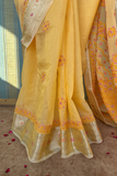 Arsh handcrafted Chikankari Kota Silk Banarasi Saree