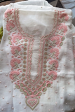 Arsh Handcrafted Mul Chanderi Unstitched Chikankari Kurti and Dupatta set - arshchikan