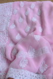 Arsh Handcrafted Pink Georgette Unstitched Chikankari 3pc Suit