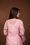 Arsh Handcrafted Mul Chanderi chikankari Gown