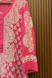 Arsh Handcrafted Hot Pink Chikankari Modal Kurti