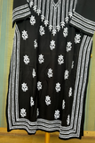 Arsh Handcrafted Black Modal Chikan Kurti