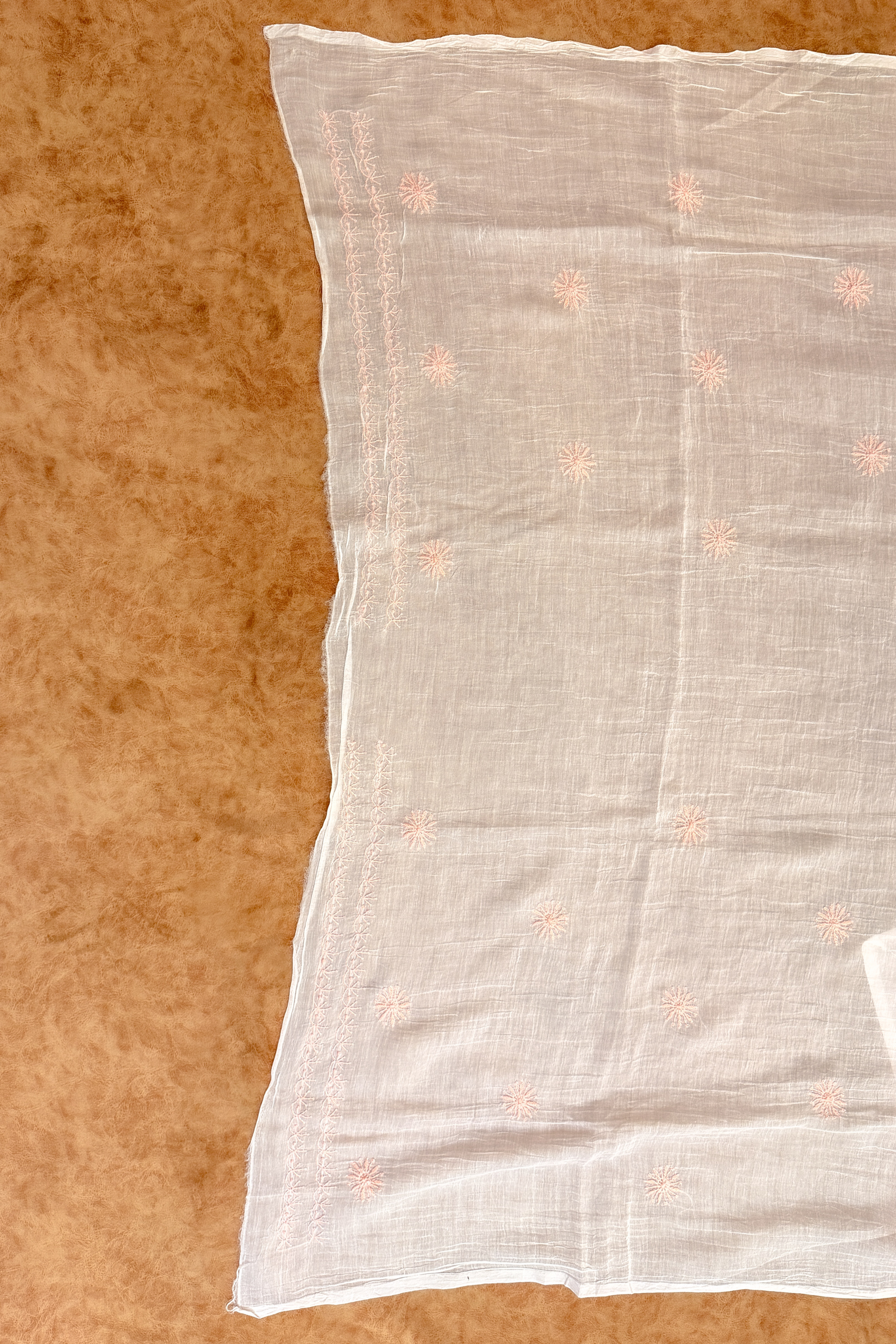 Arsh Handcrafted Mul Chanderi Unstitched Chikankari Kurti and Dupatta set - arshchikan