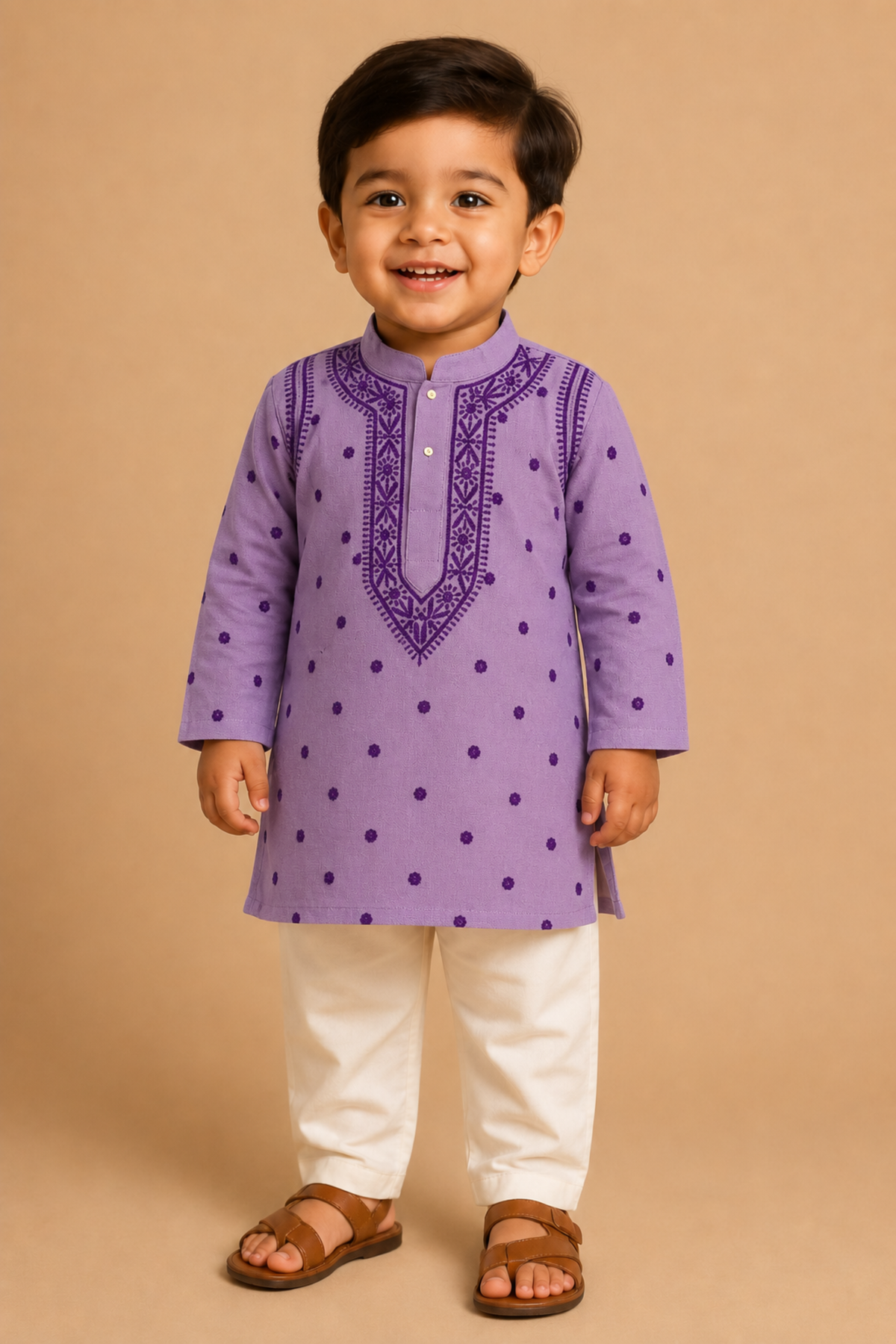 Arsh Handcrafted Boys Kurta Pajama Chikankari Set