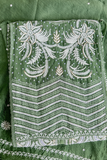 Arsh Handcrafted Chanderi Silk Kurti and Dupatta Semi Stitched Chikankari Set