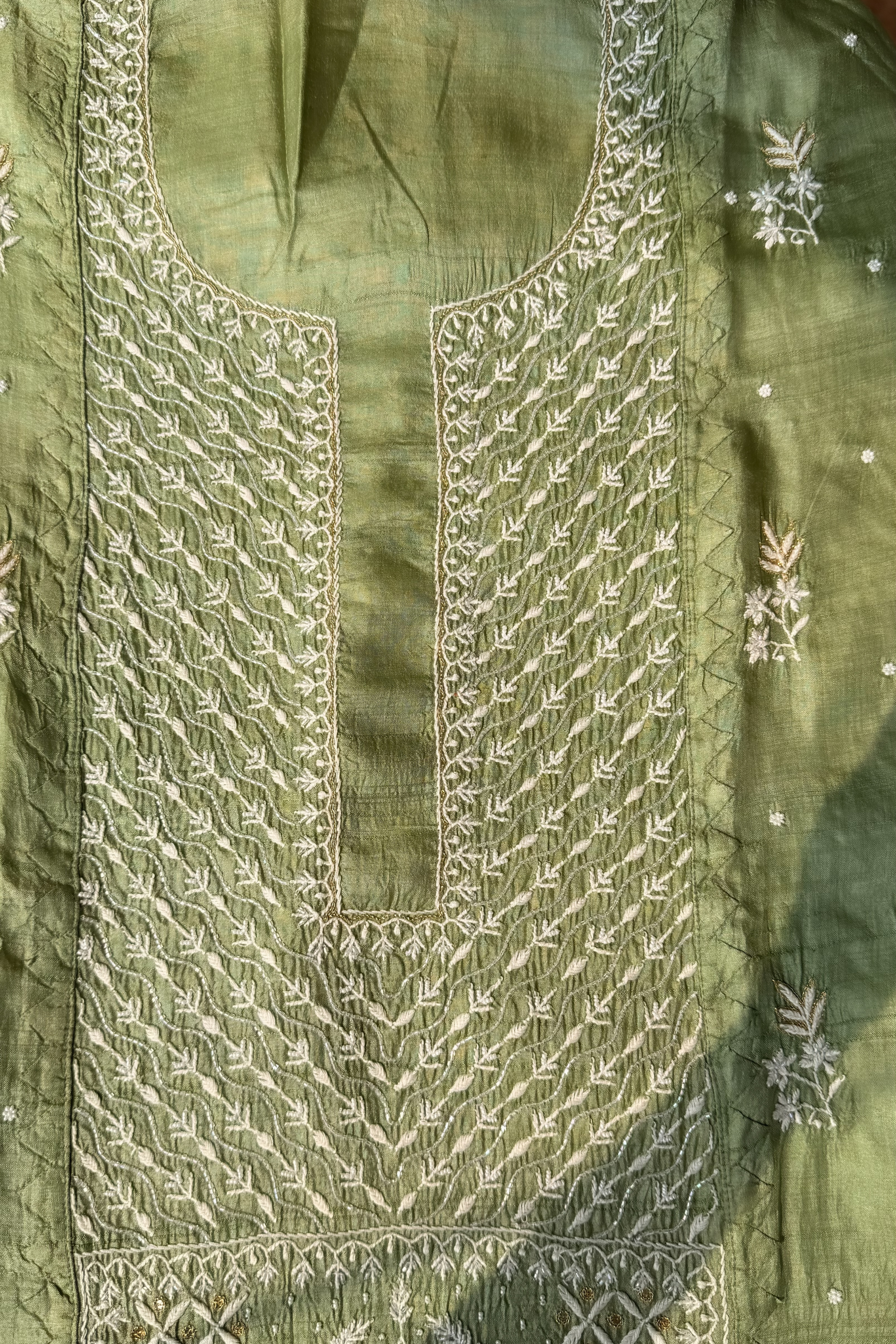 Arsh Handcrafted Silk Kurti and Dupatta Set - arshchikan