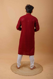 Arsh Maroon All Over Embroidered With Sequins Men's Kurta