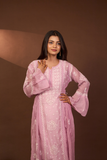 Arsh Handcrafted Mul Chanderi chikankari Gown