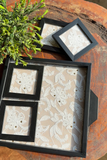 Arsh Hand Embroidered Chikankari Tray & Coaster Set - arshchikan