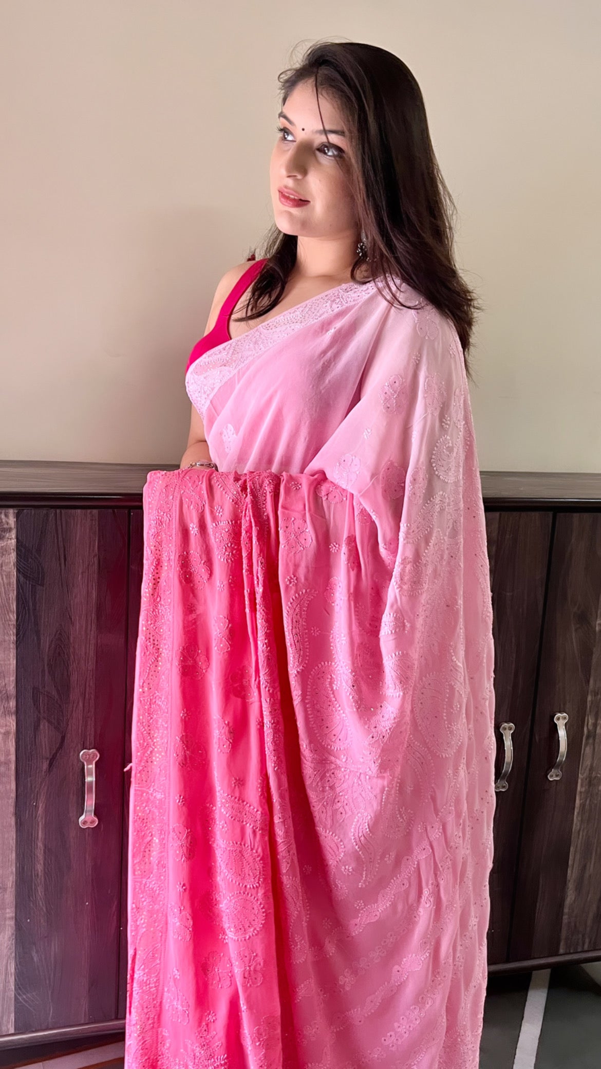 Arsh Handcrafted Viscose Georgette Ombre Dyed Saree