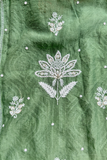 Arsh Handcrafted Chanderi Silk Kurti and Dupatta Semi Stitched Chikankari Set