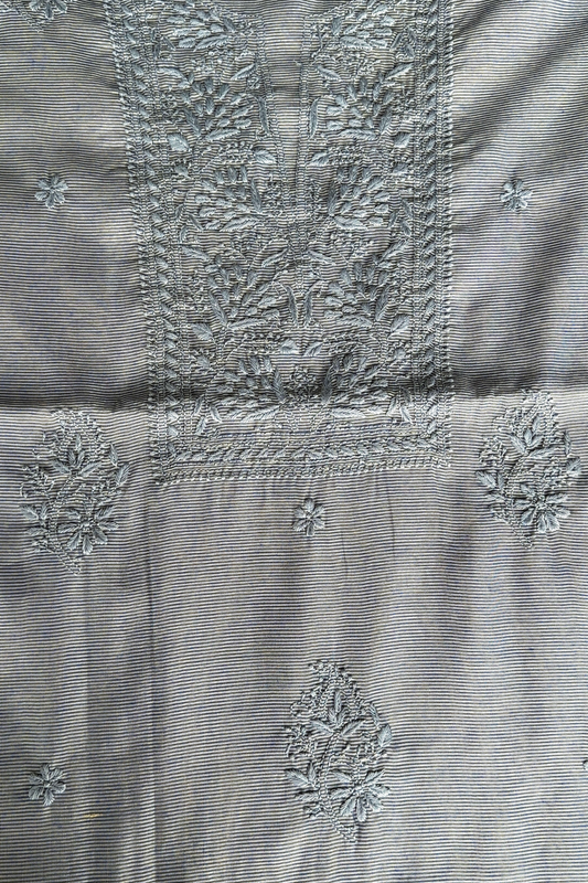 Arsh Handmade Pure Tissue Cotton Chikankari Suit Piece